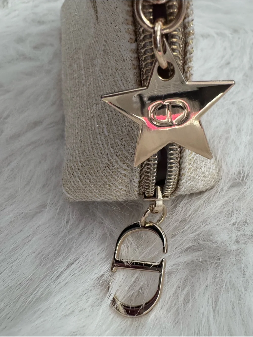 Dior Sparkling Cream Cosmetic Pouch with Embroidered Logo